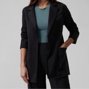 Athleta Black Eastbound Open Front Blazer Sz 12